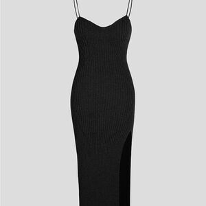 Cider NWT Black Ribbed Dress